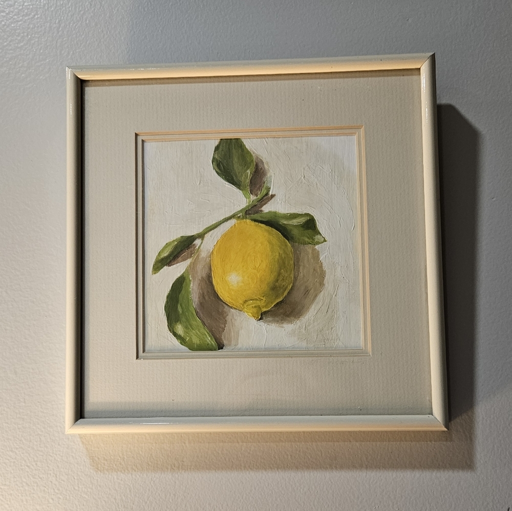 Framed Lemon Art Print 8.27 ×8.27 inches
